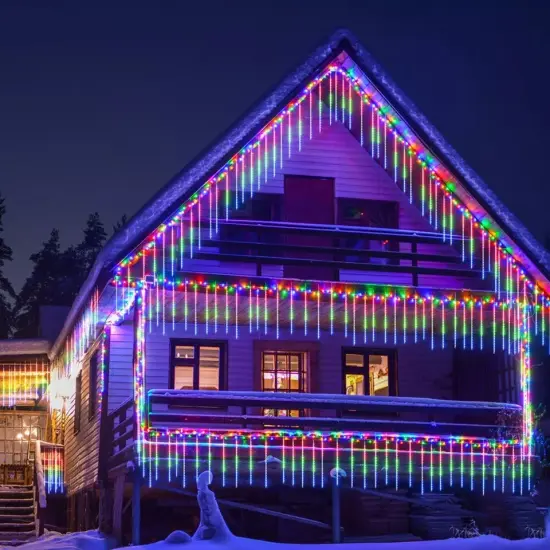 196 LED Meteor Shower String Lights Outdoor Garden Rain Tree Light Party Decor {1}