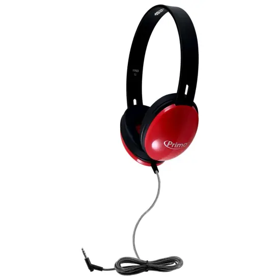Primo Stereo Headphones, Red, Pack of 2 {2}