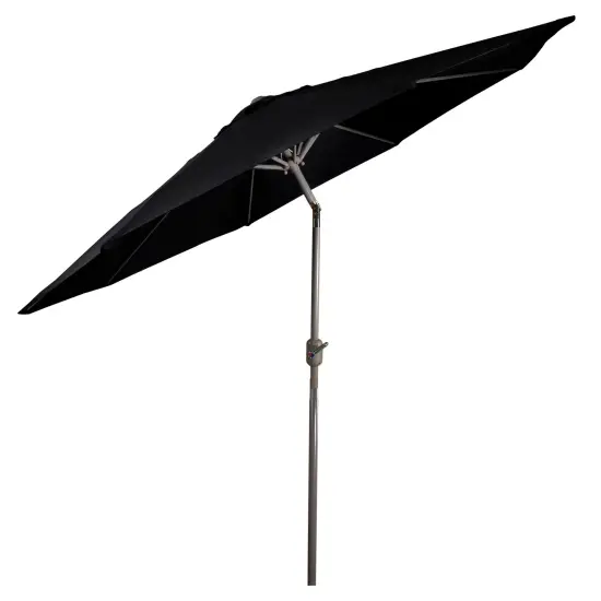 Northlight 9ft Outdoor Patio Market Umbrella with Hand Crank and Tilt, Black {6}