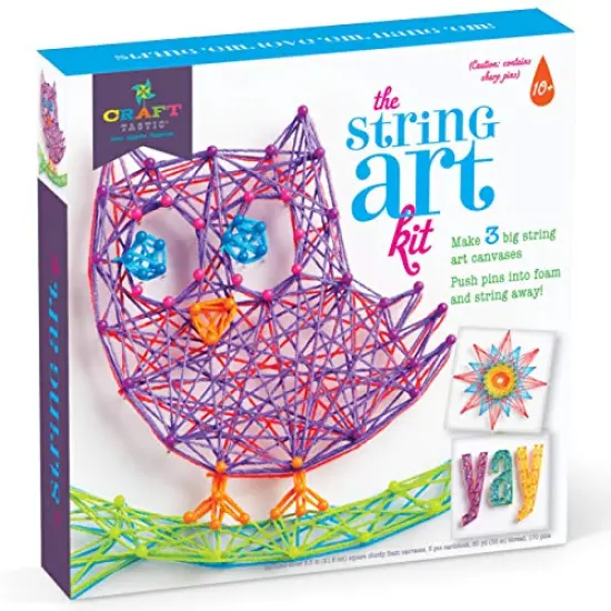 DIY String Art &ndash; Craft Kit for Kids &ndash; Everything Included for 3 Fun Arts & Crafts Projects &ndash; Owl Series, Large {2}