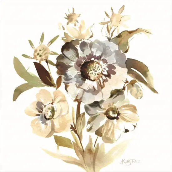 Faded Denim Blooms by Kelley Talent 13" x 13" Framed Wall Art {2}