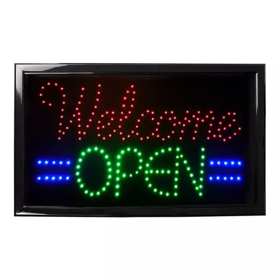 Ultra Bright LED Neon Open Light Sign Business Flashing Lamp Board with ON/OFF {1}
