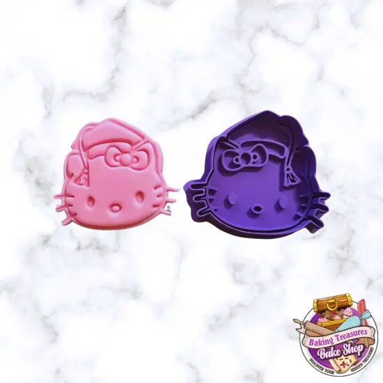 Graduation Cat Cookie Cutters and Stamp 2 pc {5}