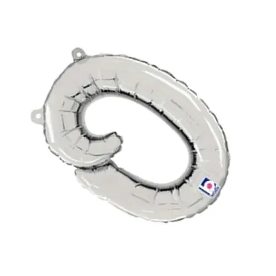 Betallic&reg; 14 Inch Script Letter O Silver Air Fill Only Balloon {5}