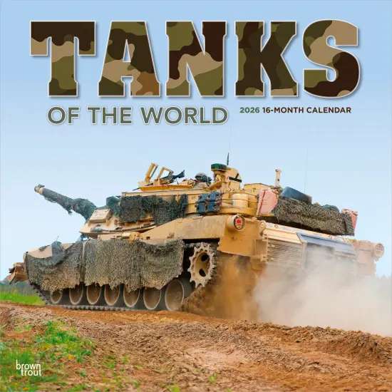 Tanks of the World | 2026 12 x 24 Inch (Hanging) Monthly Square Wall Calendar | Plastic-Free {1}