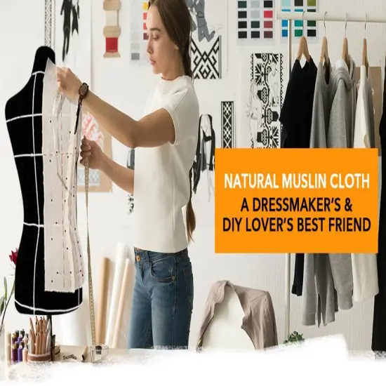 10 Yards Natural Unbleached Muslin Cotton Fabric {2}