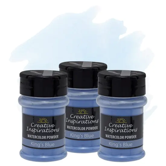 Creative Inspirations Powder Watercolor Paint 3 Pack - 38g Shaker Bottle, Kings Blue - Dye-Based Water-Soluble Crystalline Pigments - Non-Toxic, Perfect for Abstract and Spontaneous Effects {1}