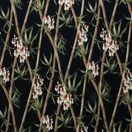 1 Yard Bamboo Branches Floral Cotton Fabric 100% Cotton Upholstery, 56-58" Wide {2}