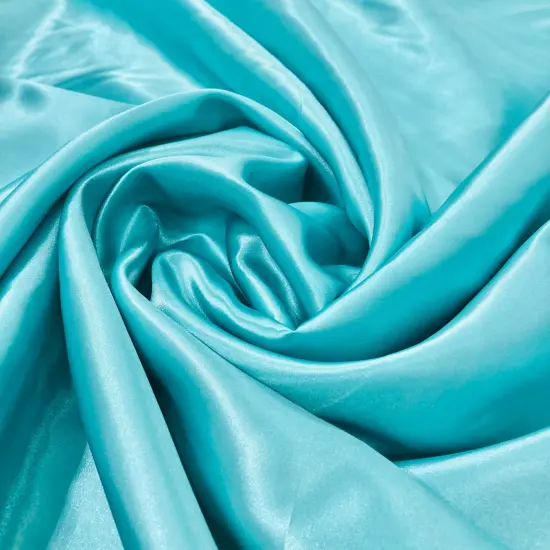 1 Yard Charmeuse Medium Satin Lining Fabric 60" Wide Aqua Green {1}