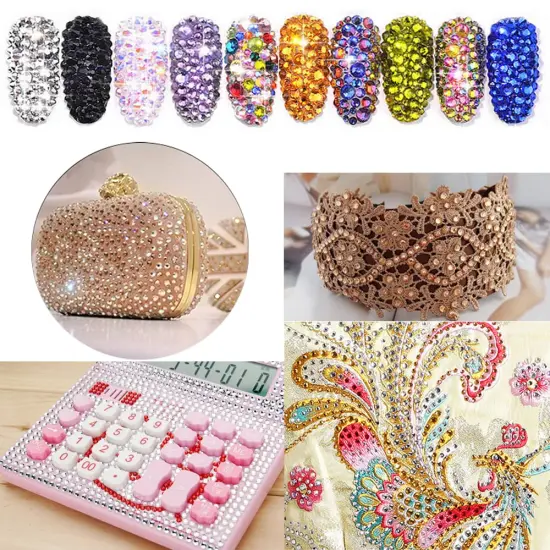 4500pcs+ Flatback Glass Hotfix Iron On Rhinestones Crystal for DIY Making with 1 Tweezer & 1 Picking Pen for Shoe, Cloth, Face Art, Bag, Manicure(3-Sizes,6-Colors, Multi-Color Series#1) {3}