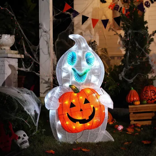 3FT 128 LED Pre-Lit Halloween Ghost Decor {3}