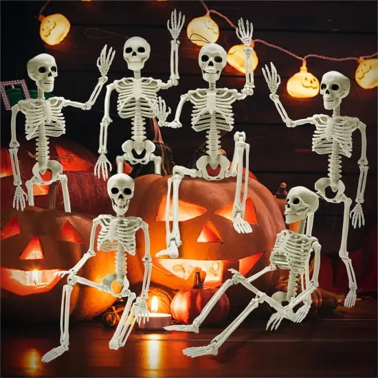 6 PCS Halloween Small Poseable Skeleton Decoration {1}