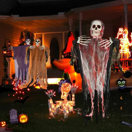 3 Pack Halloween Grim Reapers Decorations - Black {4}