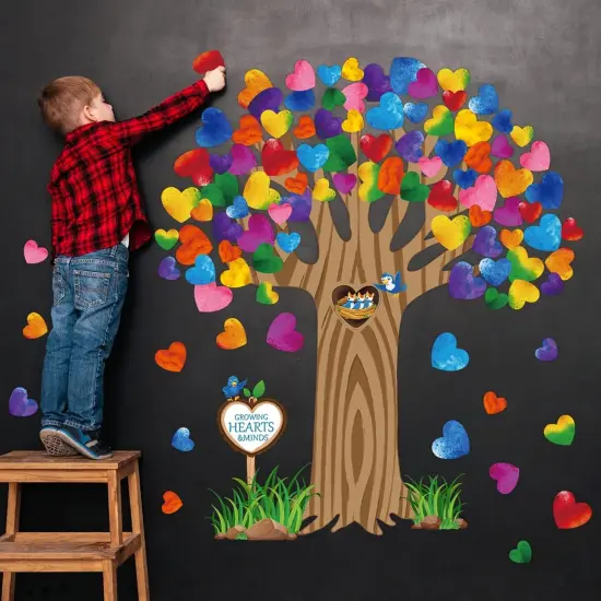 Classroom Tree Bulletin Board Decorations Set - Hearts {4}