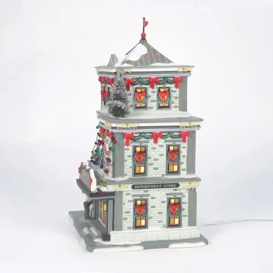 Department 56 Lighted 'Department Store' from 'A Christmas Story' Village Display Piece - 9" Gray {7}