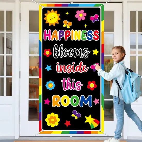 Classroom Colorful Welcome Door Cover Banner Back to School Classroom Decoration {1}