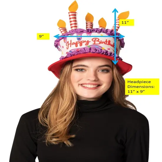 Birthday Cake Hat Costume, Adult One Size Purple, red & white {4}