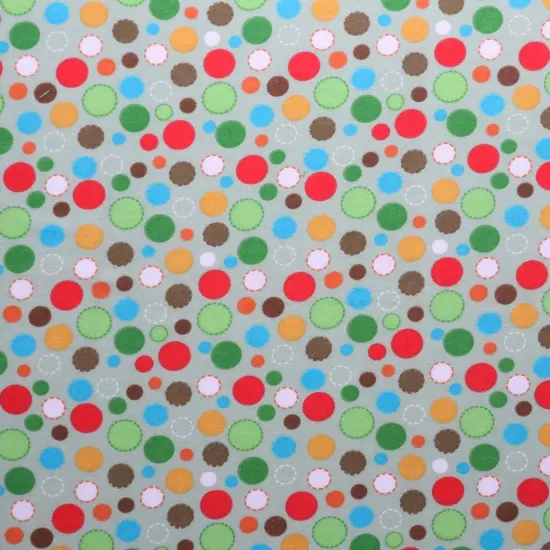 Mook Fabrics Multi Circle Flannel Fabric [43 in. Wide] - By The Yard Mint {1}