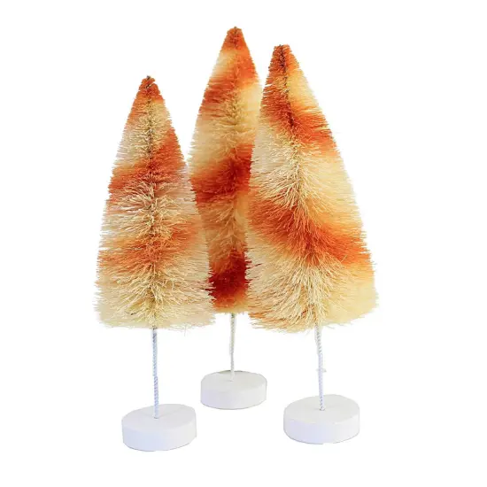 Bethany Lowe 12.0 Inch Orange Stripes Delight Trees Halloween Decorative Tree Set , Halloween Decor Bottle Brush Trees {1}