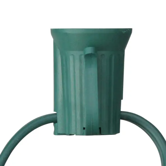 Northlight Commercial Grade C7 Christmas Light Socket Set - 50' Green Wire - 18 Gauge {4}