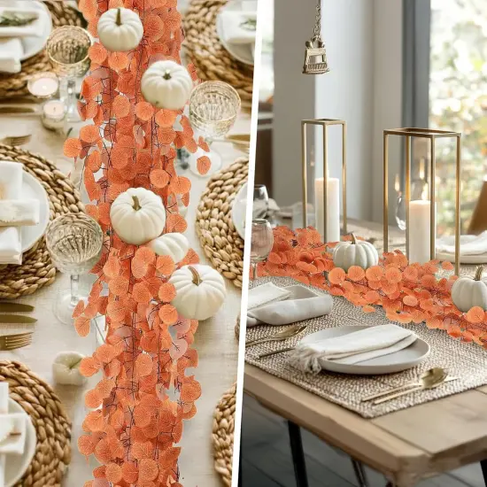 24 Packs - Artificial Fall Eucalyptus Garland Autumn Leaves {2}