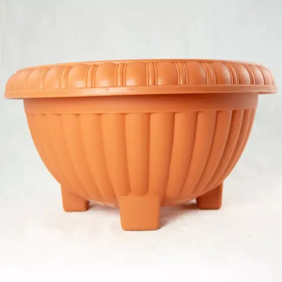 Japanese Plastic Bonsai Training Pot / Home Garden Planter 13"x 13"x 5" - Orange {3}