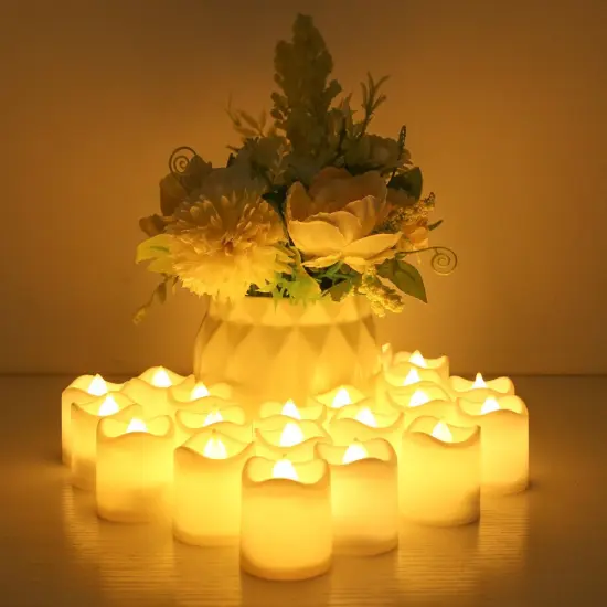 Flameless LED Tea Lights Set, Battery Operated Votive Candles Decor {1}