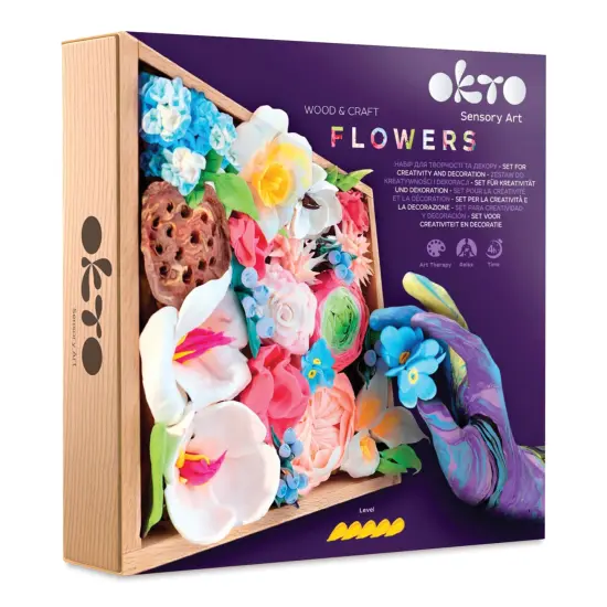 Okto Sensory Art DIY Wood & Craft Clay Kit - Flowers, Romance Colors {1}