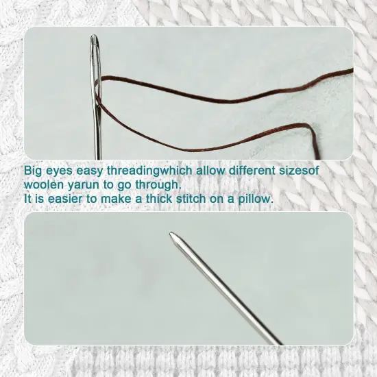 80/40 PCS Large-Eye Blunt Needles,8 Sizes Stainless Steel Yarn Knitting Needles,Sewing Needles,Crafting Knitting Weaving Stringing Needleswith Threaders for Finishing Off Crochet Projects CJ {3}