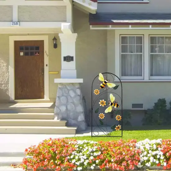 Garden Decor for Outside, 34 Inch Decorative Garden Stakes with Flowers Bees, Metal Spring Garden Decorations Yard Art for Outdoor Patio Yard Lawn Backyard {4}