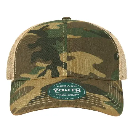 LEGACY&reg; Youth Old Favorite Trucker Cap Army Camo/ Khaki {1}