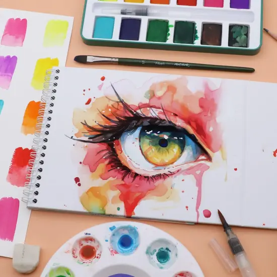 Watercolor Set Full Pan Signature 13pc in Tin, Vibrant, Multi-Color with Translucent Finish, Portable Watercolor Set {4}