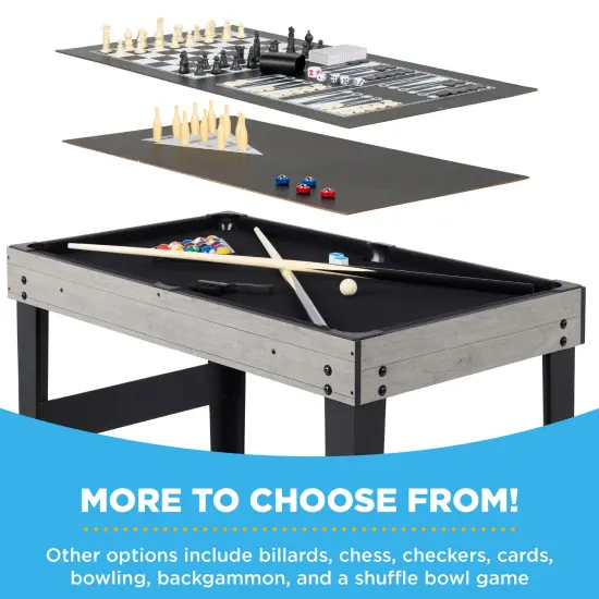 Best Choice Products 2x4ft 10-in-1 Combo Game Table Set w/ Hockey, Foosball, Pool, Shuffleboard, Ping Pong Gray {4}