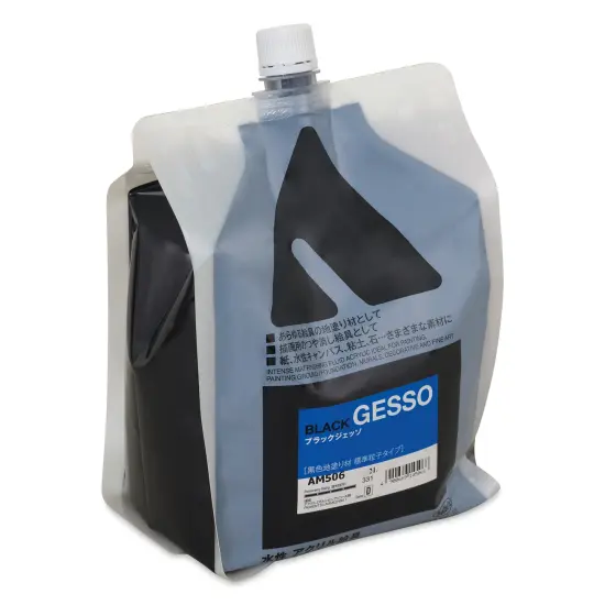 Holbein Acrylic Medium - Black Acrylic Gesso, Standard, 2000 ml pouch {1}