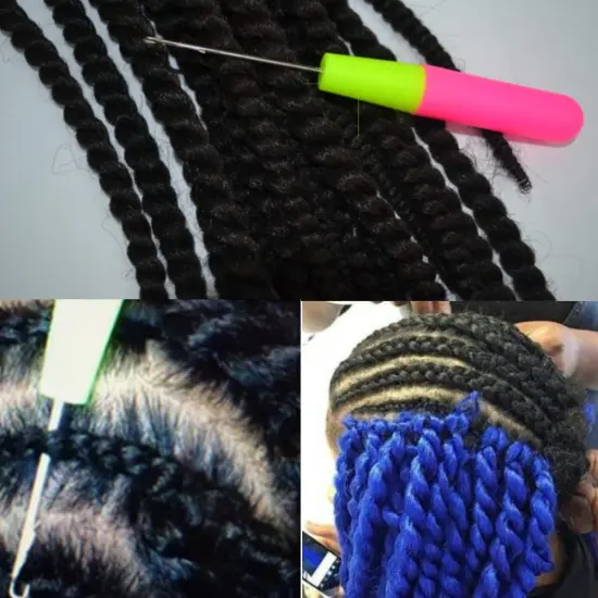 5 Pieces Different Size Latch Hook Set, Latch Hook Crochet Needle, Crochet Hook with Latch, Dreadlocks Crochet Hook Set, Latch Hook Crochet Needle, Bent Latch Hook for Carpet Making {4}