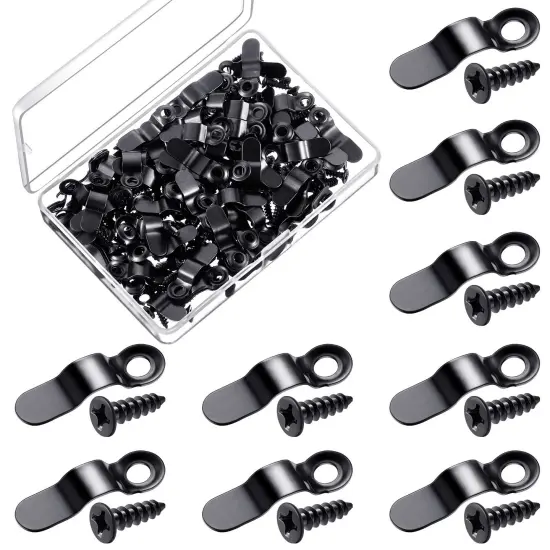 100 Pieces Metal Picture Frame Turn Buttons Fasteners with Screws, Turn Buttons for Picture Frames, Hardware Backing Clips for Hanging Photos Drawings Posters {1}