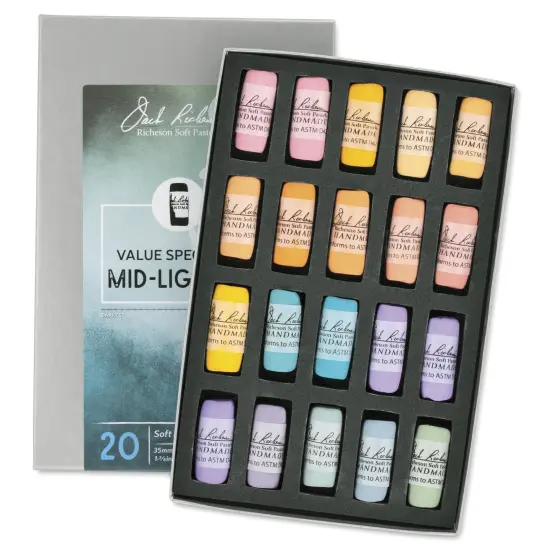 Richeson Soft Handrolled Pastels - Mid Lights 3, Set of 20 {1}
