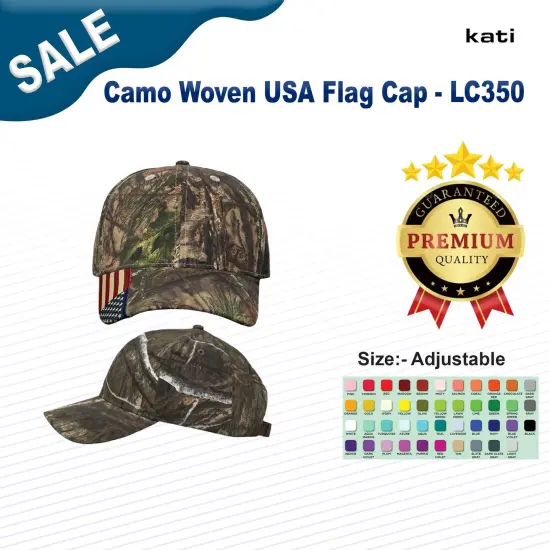 Kati&reg; Camo Woven USA Flag Cap Xtra/ USA Flag {3}