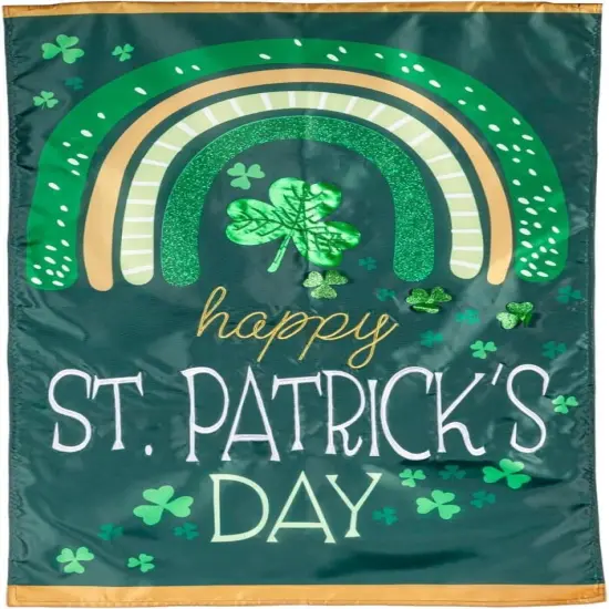 Rainbow and Shamrocks Banner 2 Sided {1}