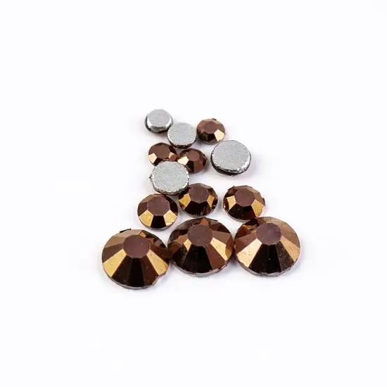 Crystal Lane DIY Combo Glass Flatback Rhinestones SS3 / SS6 / SS12 Met.Rose Gold {1}