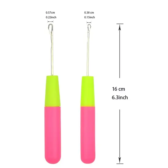 9 Pcs Bent Latch Hook Crochet Needle Set Dreadlocks Tool Crochet Hooks Hair Locking Tool for Hair Extension Braid Carpet Making and Other Craft {5}