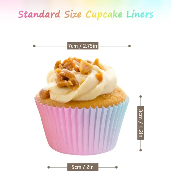 Standard Cupcake Liners 400 Count Colorful Paper Baking Cups Disposable Cupcake Wrappers for Wedding and Party Baking Supplies (Gradient Color) {6}