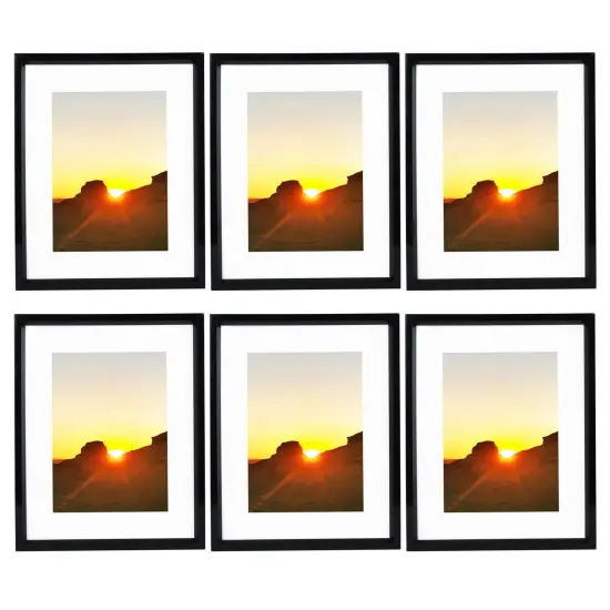 8x10 Picture Frame Black, Collage 6 Pack Display Pictures 8x10 Without mat 5x7 With mat Collage Pictures Frame 8x10,Black,6Pack {6}