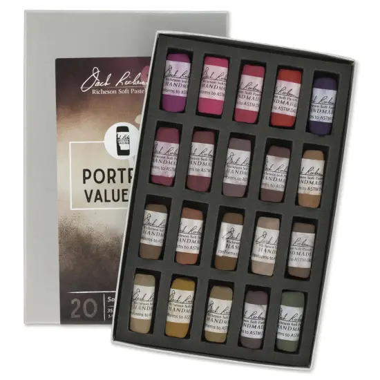 Richeson Soft Handrolled Pastels - Portrait Values 1-3, Set of 20 {1}