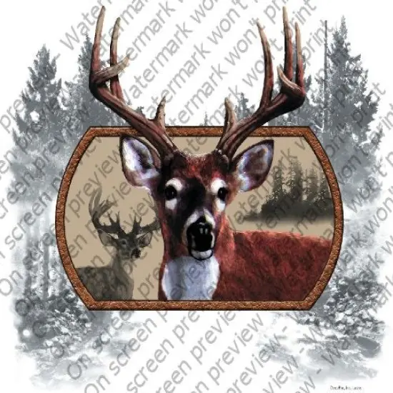 8" Round ~ Hunting Deer ~ Edible Cake/Cupcake Topper By Art of Eric Gunty {1}