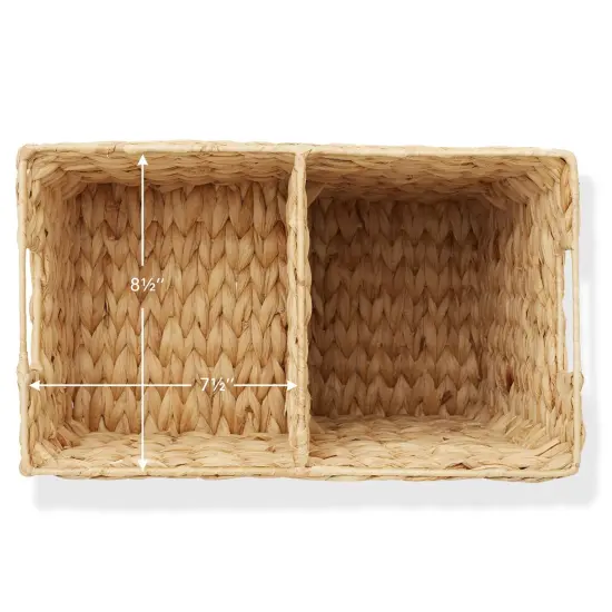 Stair Step Basket w/ Handles, Woven Wicker Hyacinth Staircase Storage Organizer Natural - hyacinth {3}