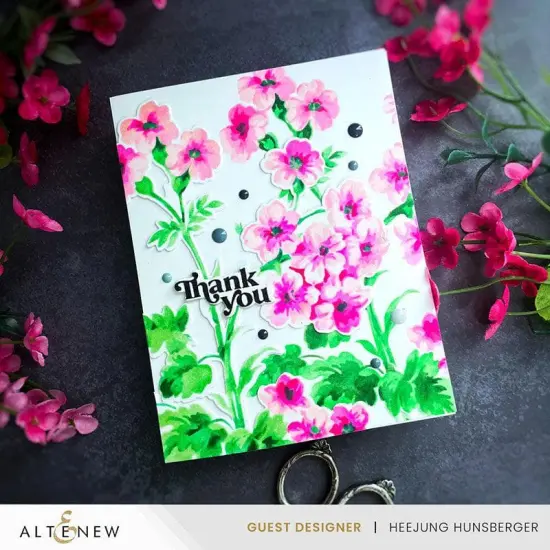 Stencil Art: Painted Geraniums & Add-on Die Bundle {2}