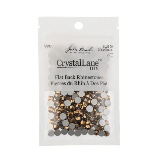 Crystal Lane DIY SS30 Glass Flatback Rhinestones, 288pcs Metallic Gold {3}