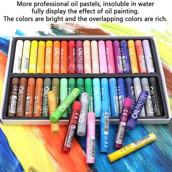 Oil Pastel Set,Professional Painting Soft Drawing Graffiti Art Crayons Washable Round Non Toxic Pastel Sticks for Artist,Kids,Student,Beginner (50 Colors) {4}