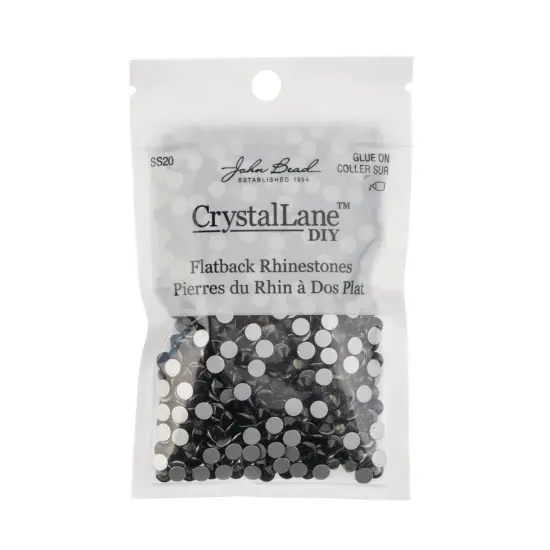 Crystal Lane DIY SS20 Glass Flatback Rhinestones, 1440pcs Black Diamond {3}